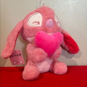Valentines Pink Stuffed Animal with Heart LILO  and Stich